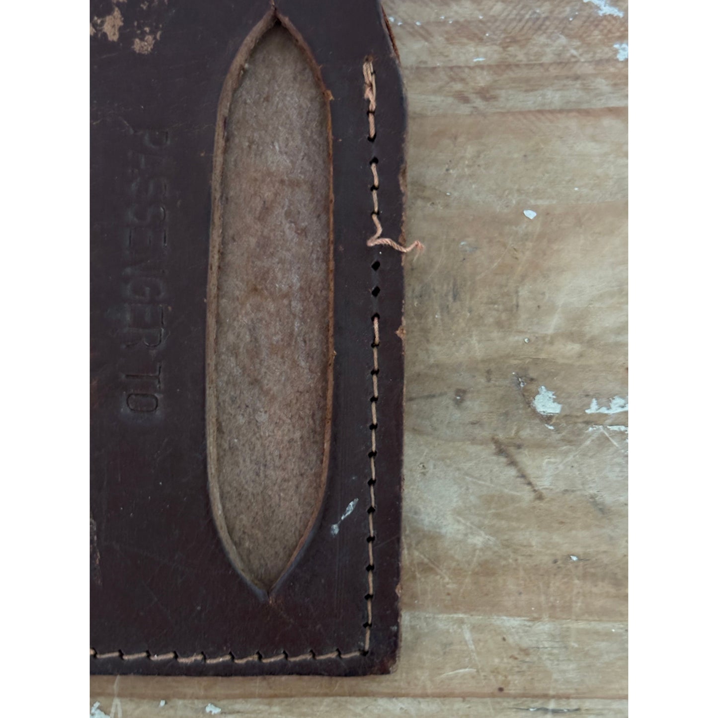 Vintage Leather Luggage Passenger Tag