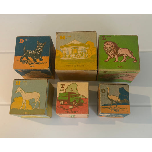 Rare Australian Vintage Alphabet Nesting Cardboard Blocks | c.1948–1951