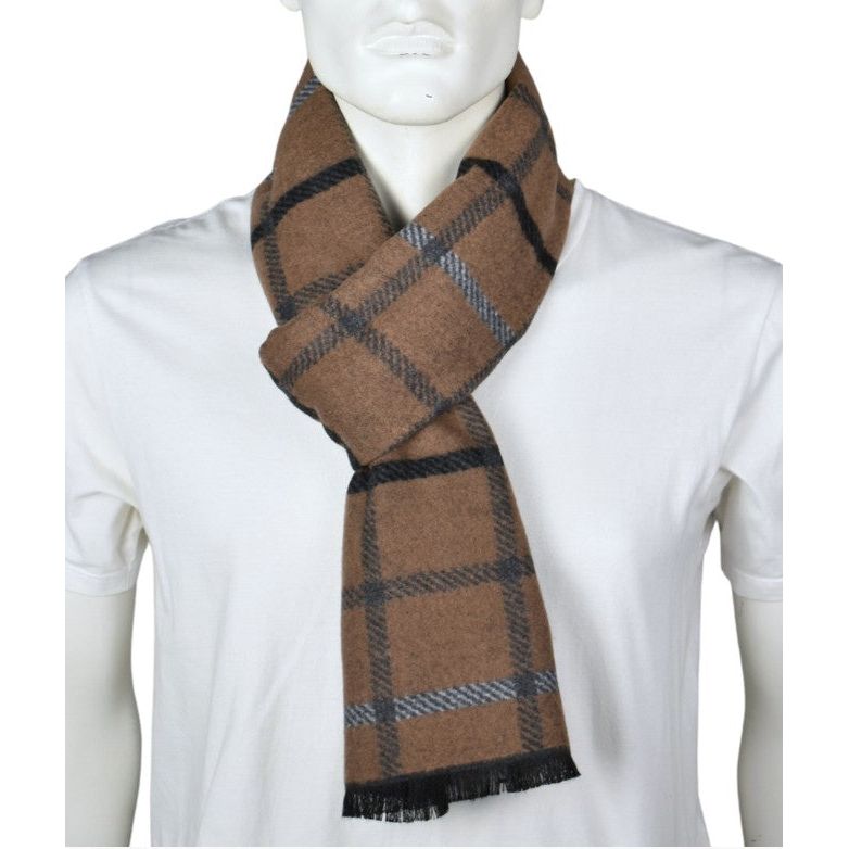 Scarf | Reversible | Plaid Check Camel