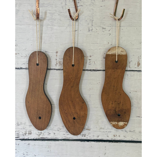 Vintage Wooden Shoe Sole Patterns | Cobbler’s Leather Cutting Templates | Set of 3