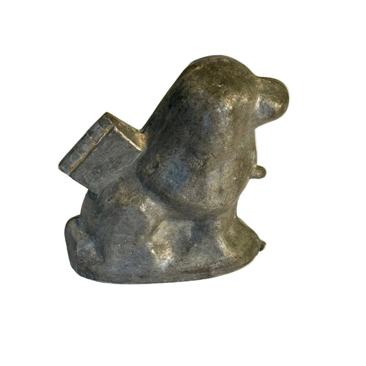 Antique French Pewter Chocolate Mould- Seated Dog