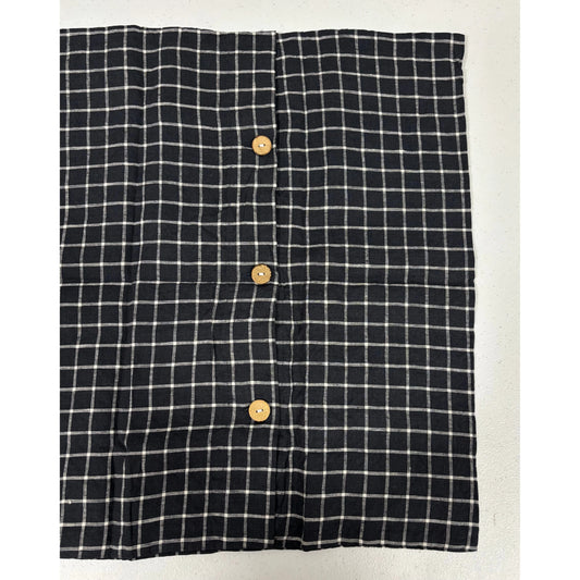 Linen Cushion Cover | Night Blue Grids | 50 x 50