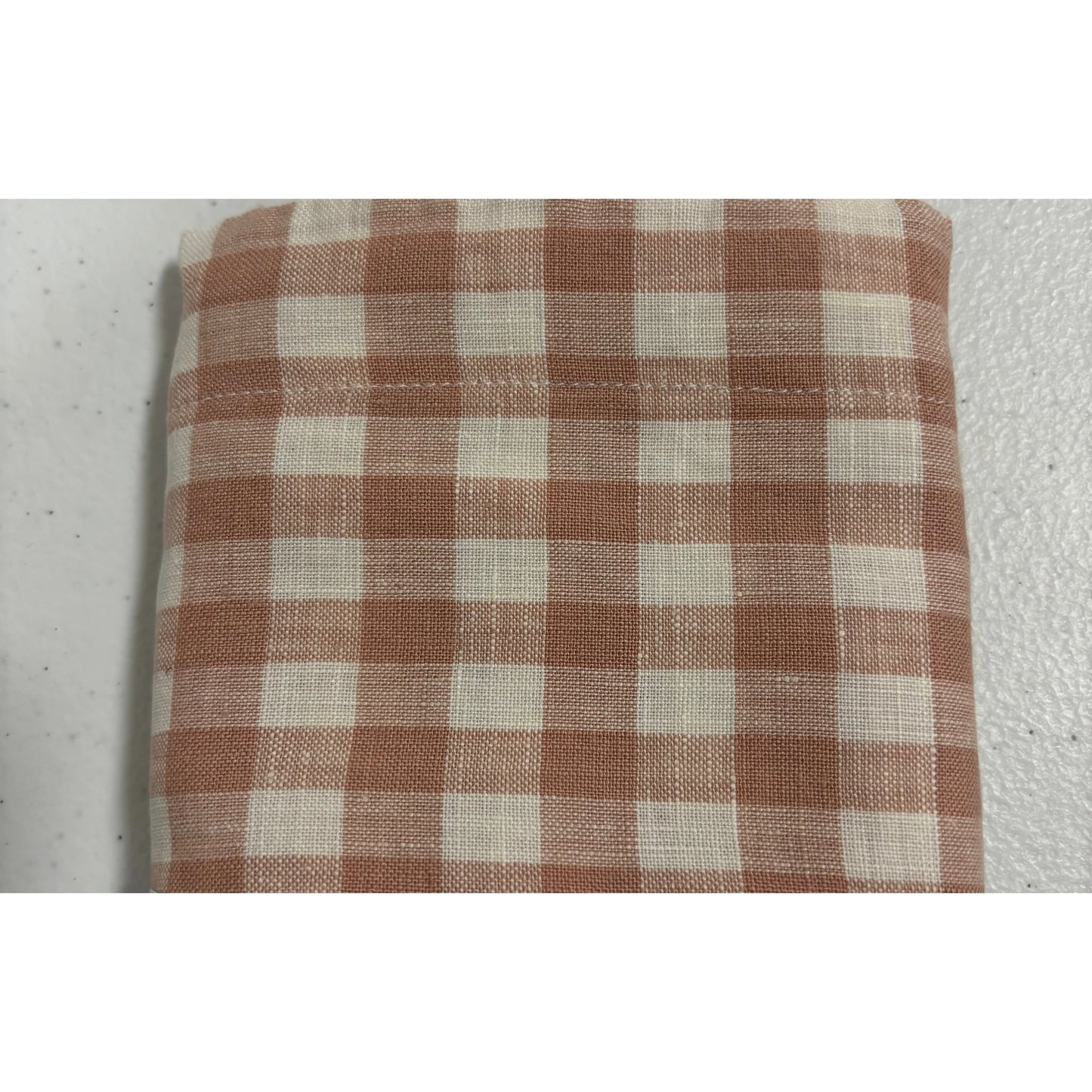 Linen Cushion Cover | Blush Gingham | 50 x 50 with Flange