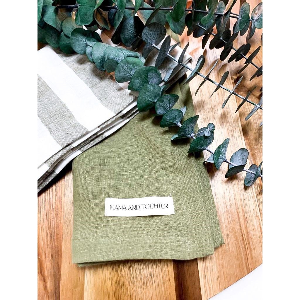 French Linen Tea Towel | Olive