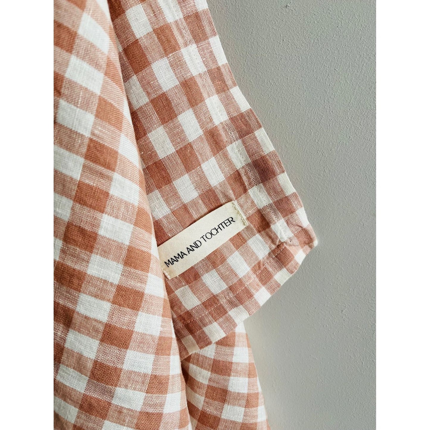 French Linen Tea Towel | Blush Gingham