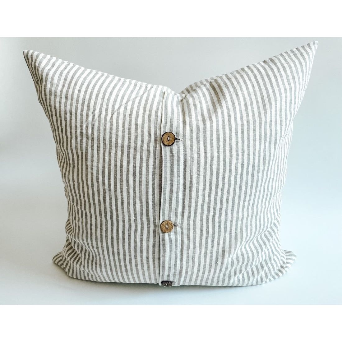 Linen Cushion Cover | Grey Stripe | 50 x 50