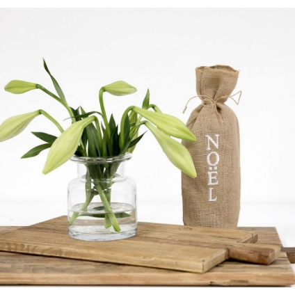 Noel Hessian Wine Bottle Bag | 36cm