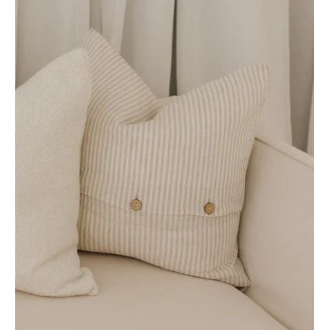 Linen Cushion Cover | Nature Pinstripe | 50 x 50