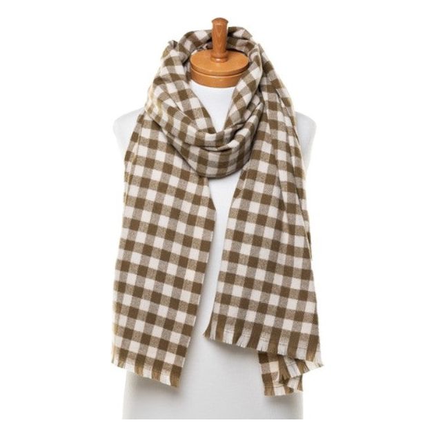 Scarf | Gingham| Olive