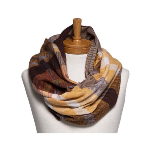 Scarf | Infinity | Plaid Check Chocolate