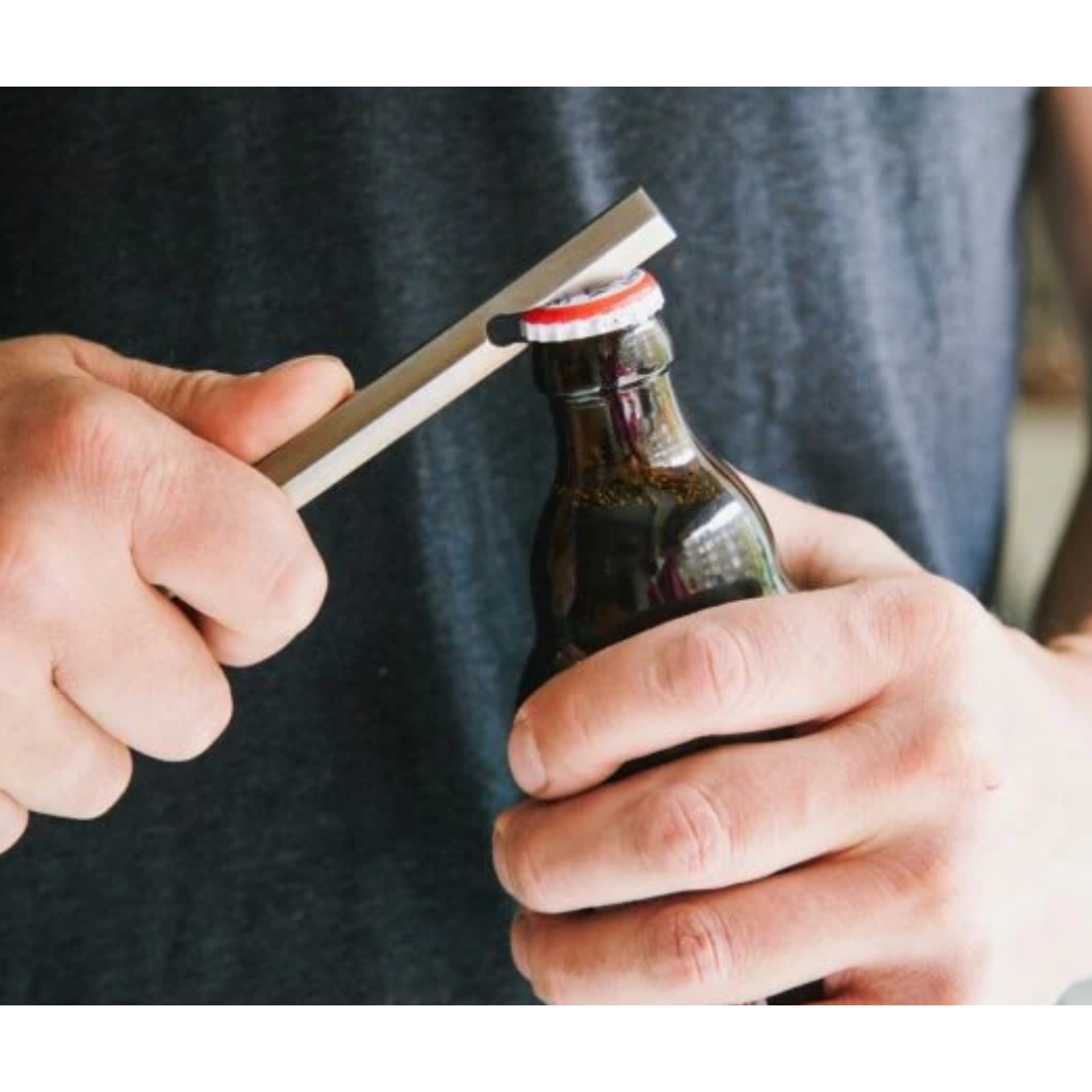 Bottle Opener with Leather Sleeve