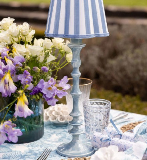 Lamp Shade | Ocean Blue Stripe Scalloped