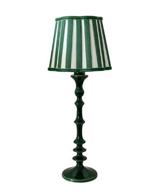 Lamp Shade | Green Stripe Scalloped