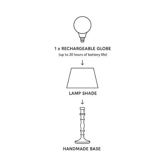 Lamp Base | Brass | Rechargeable