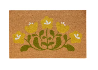 Kahlo PVC Back Coir Door Mat 50x80cm Yellow