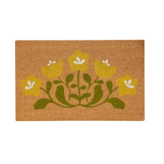 Kahlo PVC Back Coir Door Mat 50x80cm Yellow