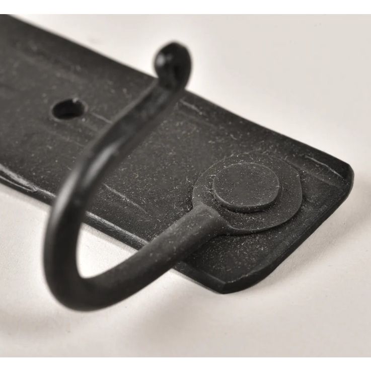 Black Iron Wall Hook Board with 3 Hooks