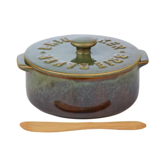 Brie Baking Dish and spreader | Olive