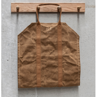 Wax Canvas Log Carrier | Heavy Duty Firewood Tote | Desert Sand