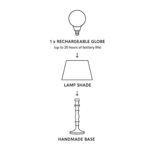 Lamp Shade | Red Stripe Scalloped