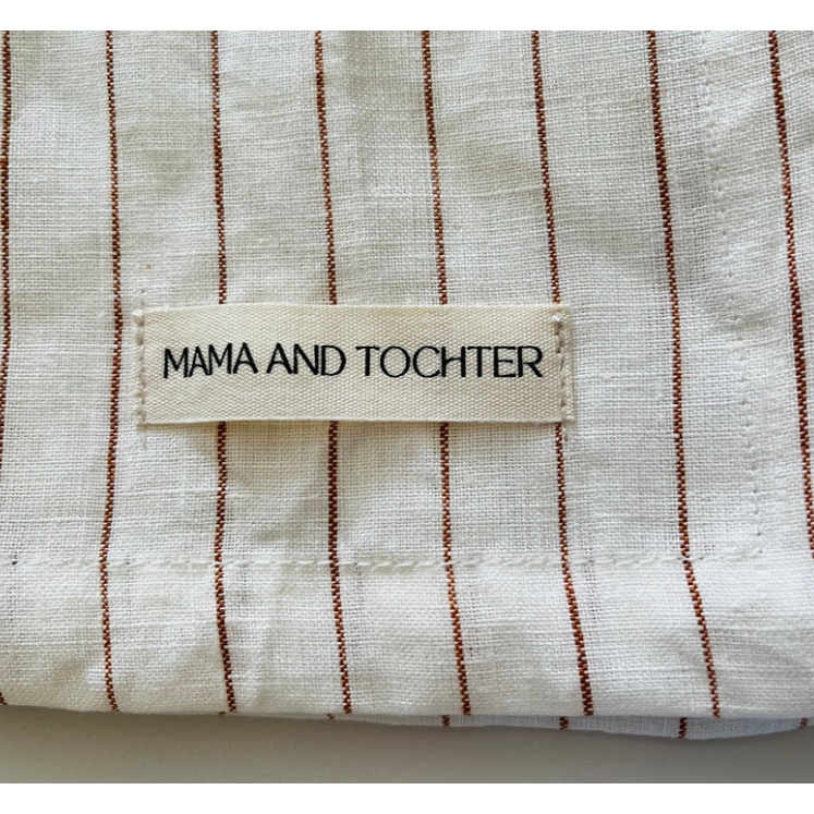 French Linen Tea Towel | Toffee Pin Stripe