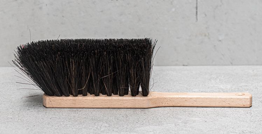 White Metal Dustpan and Brush Set