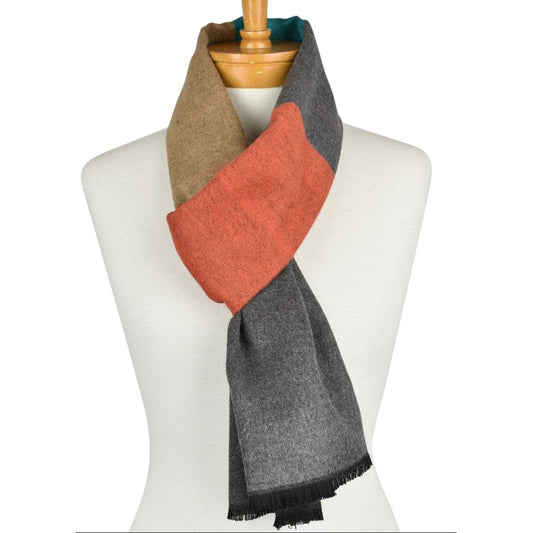 Reversible Multi Stripe Orange Scarf – Handmade Modal Wrap
