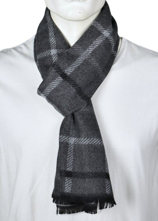 Scarf | Reversible | Plaid Check Grey