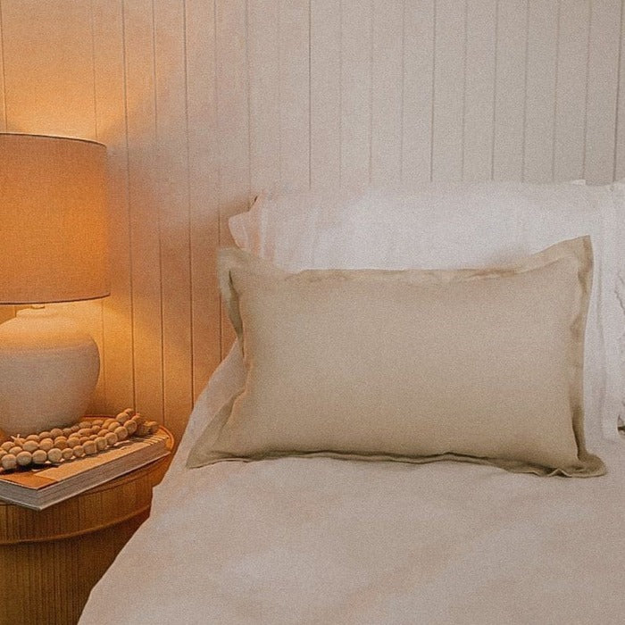 Linen Lumbar Cushion Cover | Oatmeal | 50 x 30