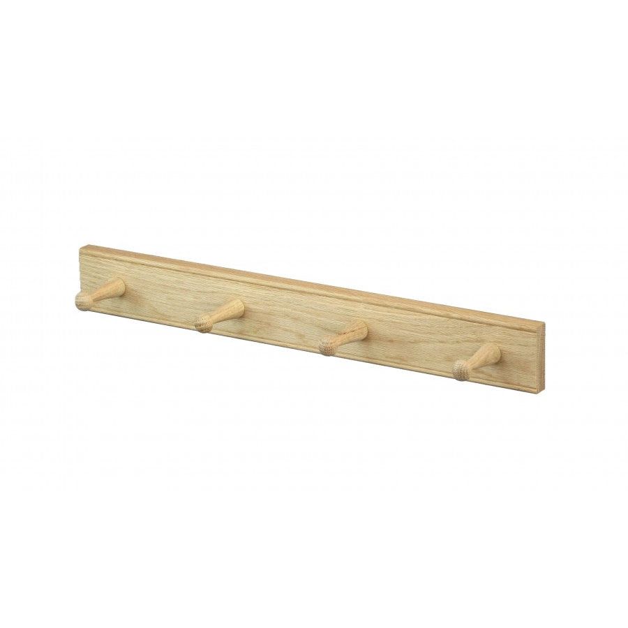 Shaker Style Oak Coat Hook Rail | 6 Hooks