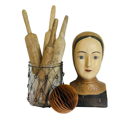 Set of 4 Vintage Chapati Rollers | Handmade Raw Hardwood India
