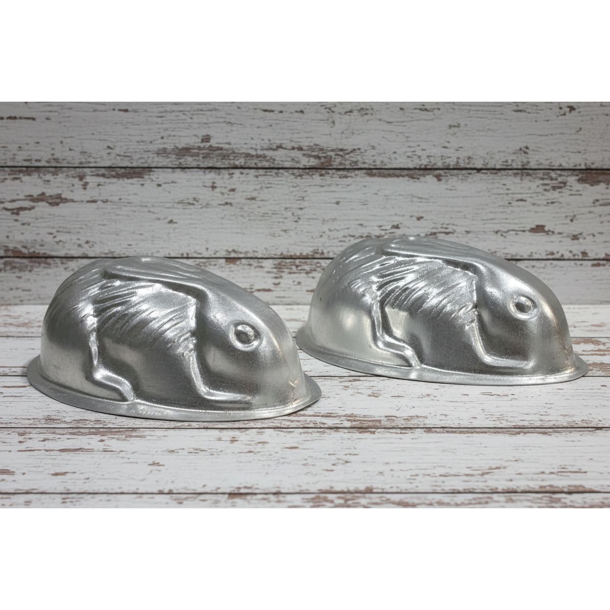 Nutbrown Tin Baking Mould Set | 2 Rabbits &amp; 2 Fish | Made in England