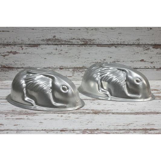 Nutbrown Tin Baking Mould Set | 2 Rabbits & 2 Fish | Made in England
