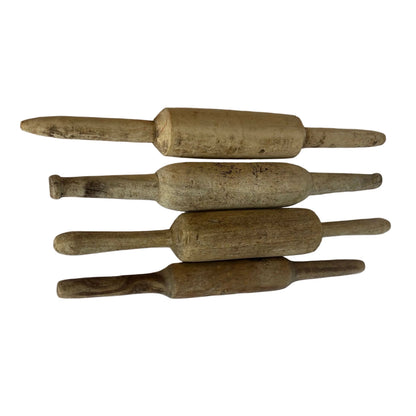 Set of 4 Vintage Chapati Rollers | Handmade Raw Hardwood India
