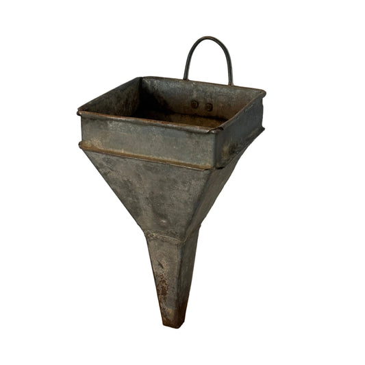 Vintage Galvanised Metal Funnel Wall Storage Holder 24cm