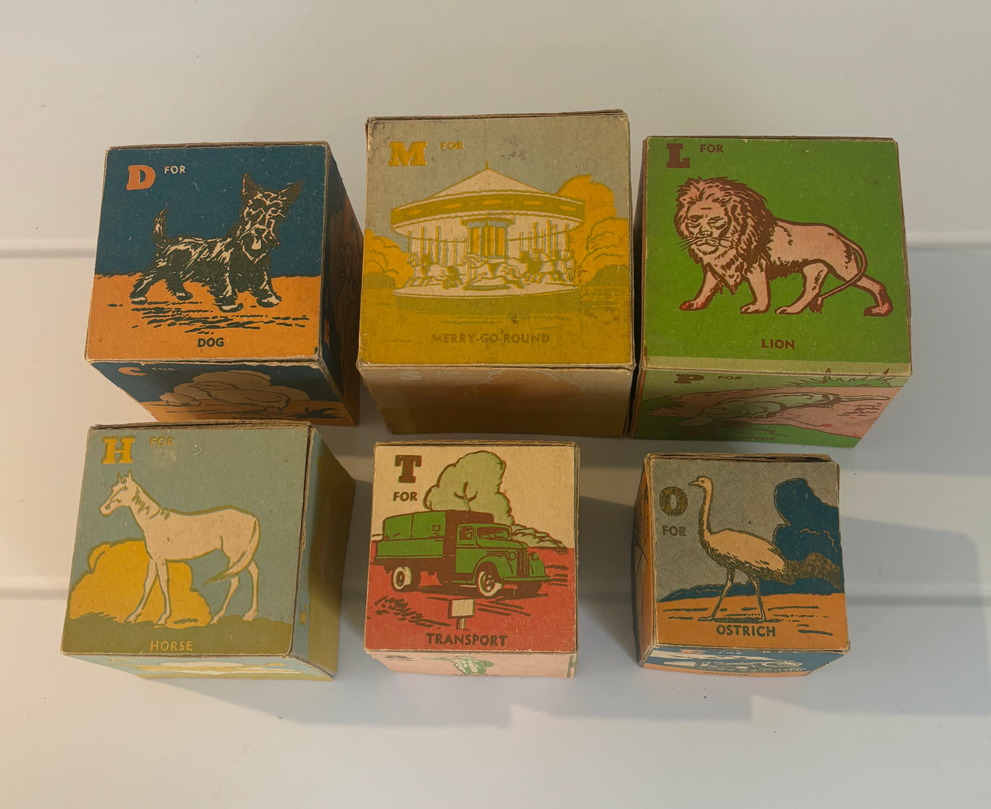 Rare Australian Vintage Alphabet Nesting Cardboard Blocks | c.1948–1951