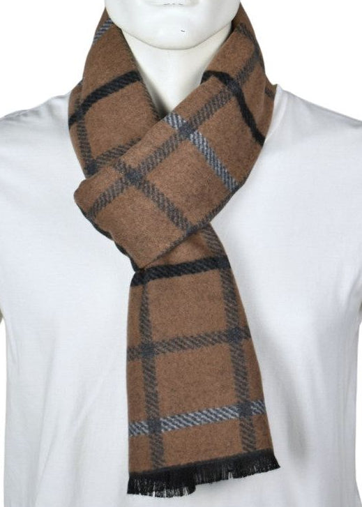 Scarf | Reversible | Plaid Check Camel