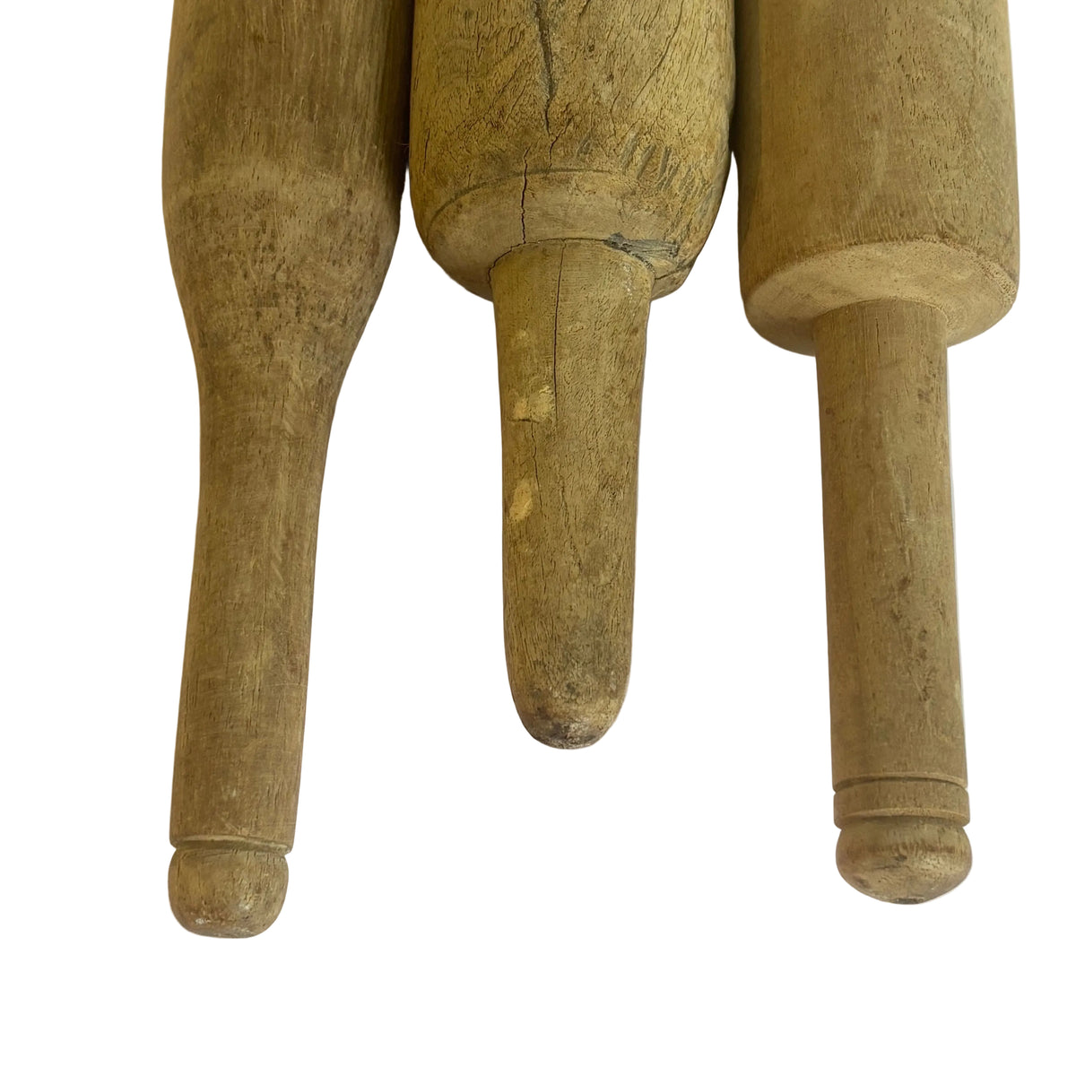 Set of 3 Vintage Chapati Rollers | Handmade Raw Hardwood India