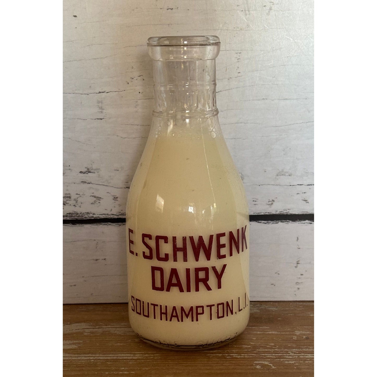 Antique E. Schwenk Dairy Milk Bottle USA Vintage Glass Bottle