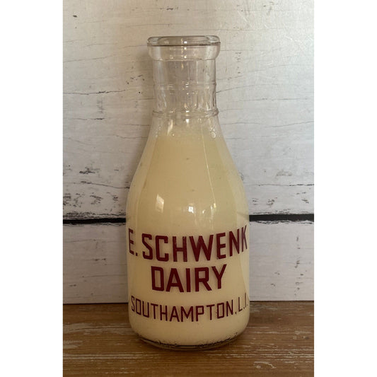 Antique E. Schwenk Dairy Milk Bottle USA Vintage Glass Bottle