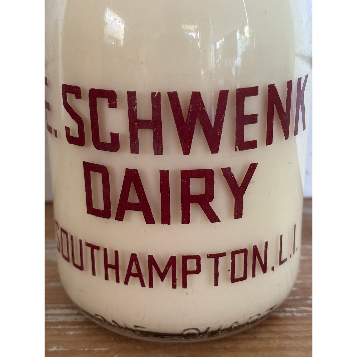 Antique E. Schwenk Dairy Milk Bottle USA Vintage Glass Bottle