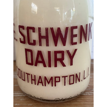 Antique E. Schwenk Dairy Milk Bottle USA Vintage Glass Bottle