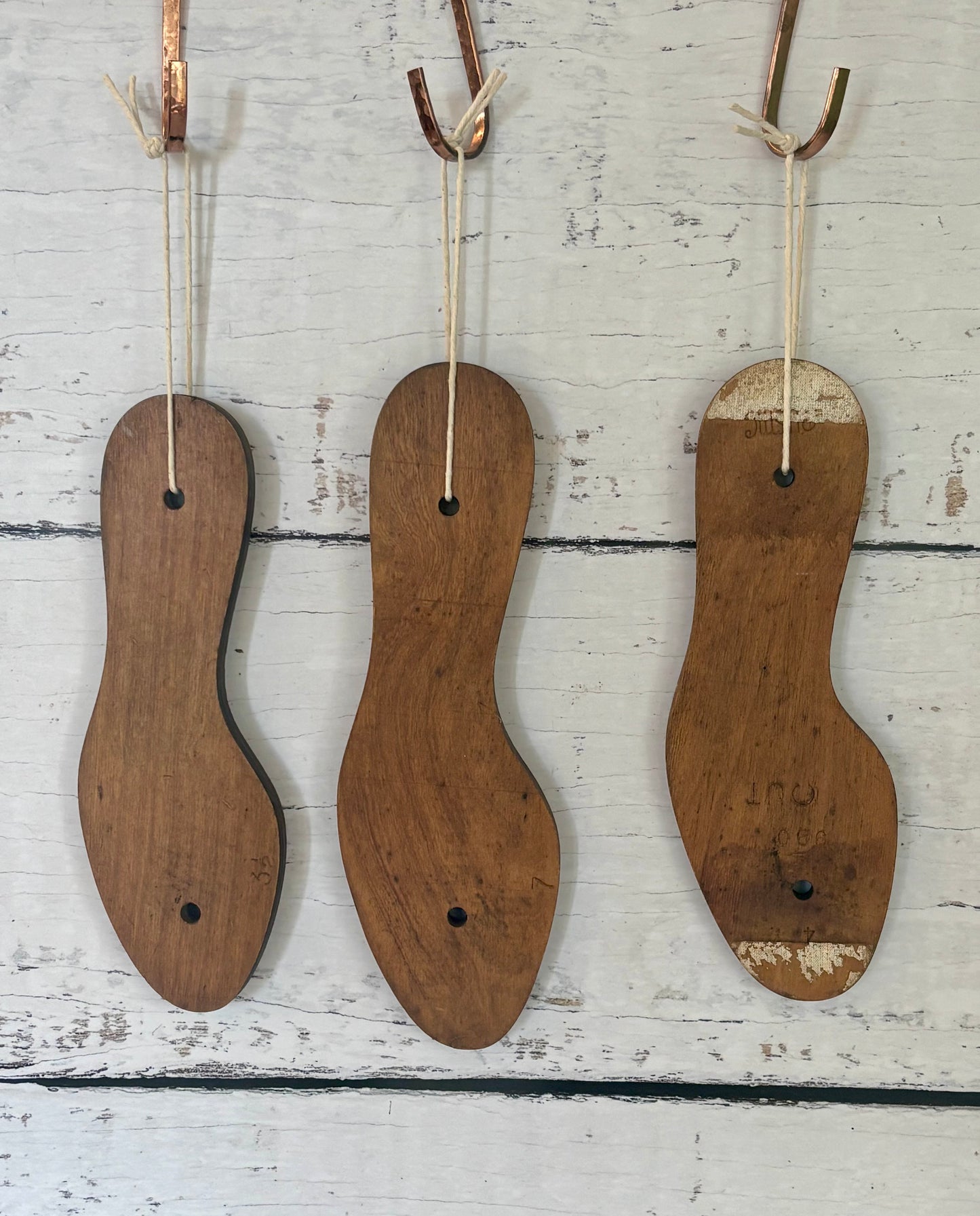 Vintage Wooden Shoe Sole Patterns | Cobbler’s Leather Cutting Templates | Set of 3
