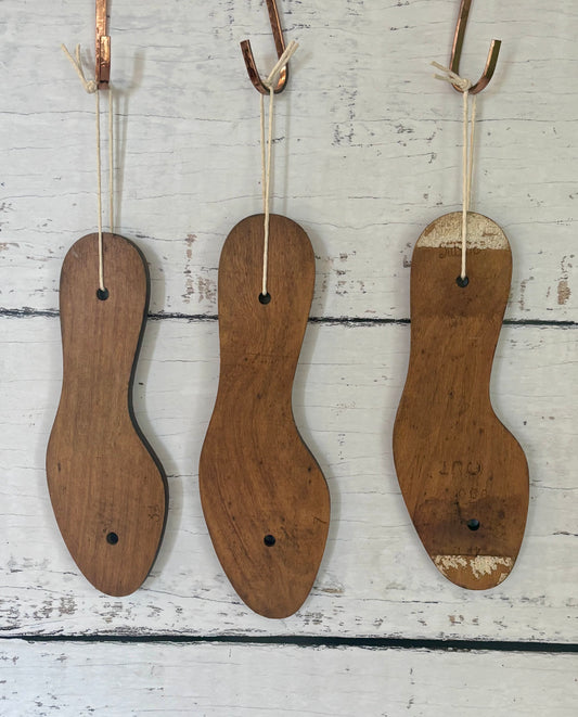 Vintage Wooden Shoe Sole Patterns | Cobbler’s Leather Cutting Templates | Set of 3