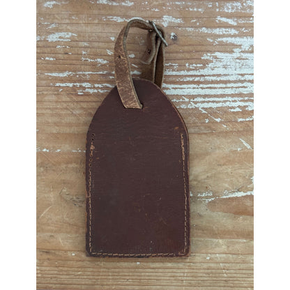 Vintage Leather Luggage Passenger Tag