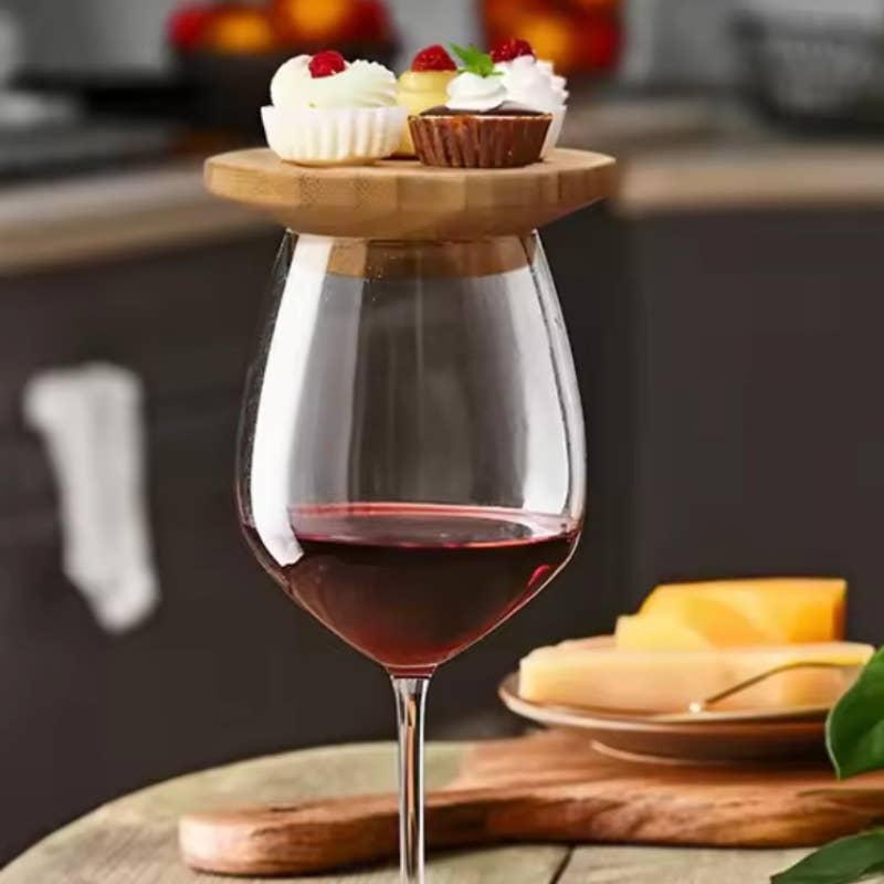 Bamboo Serve and Sip Boards | Glass Top Grazing Board Set