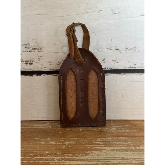 Vintage Leather Luggage Passenger Tag