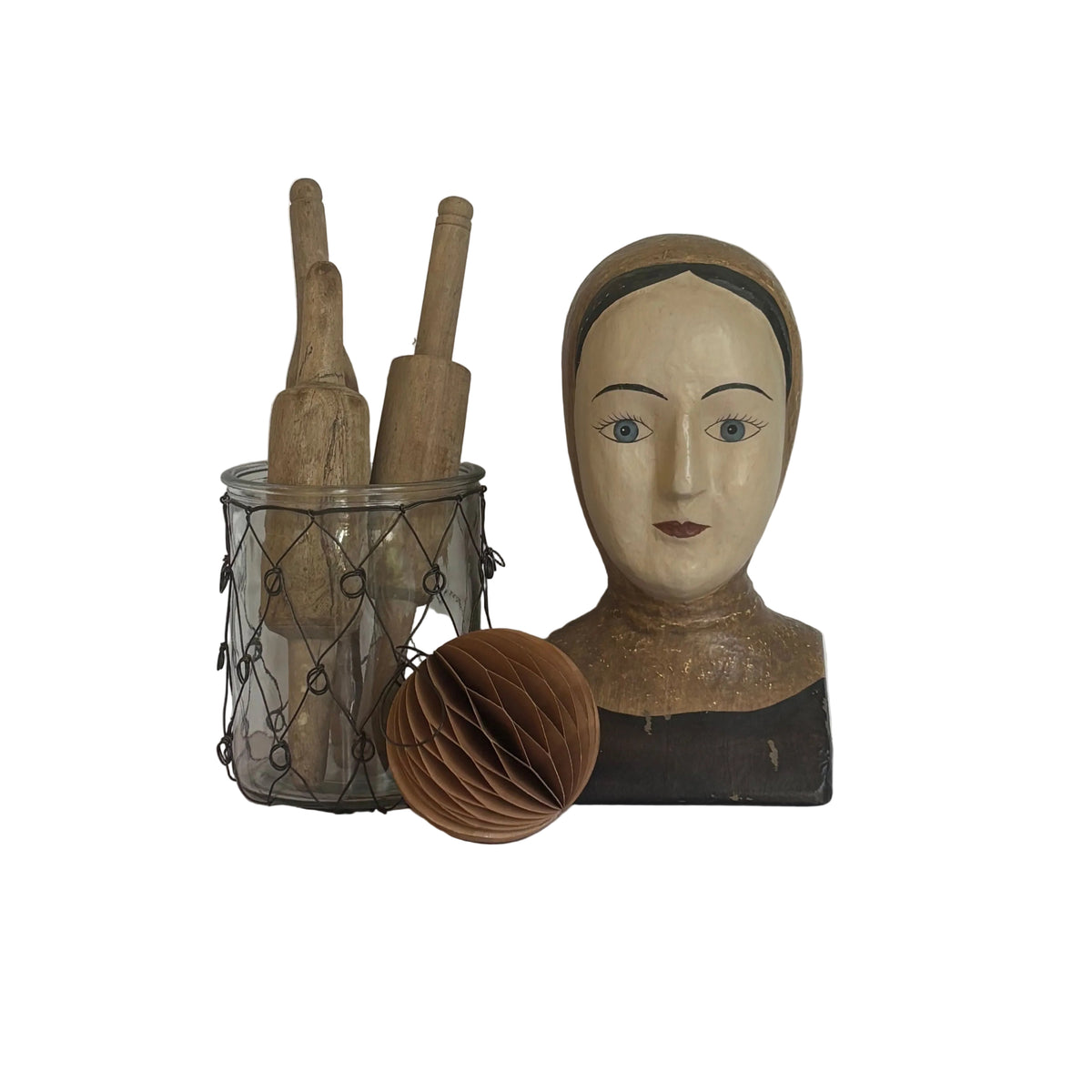 Set of 3 Vintage Chapati Rollers | Handmade Raw Hardwood India