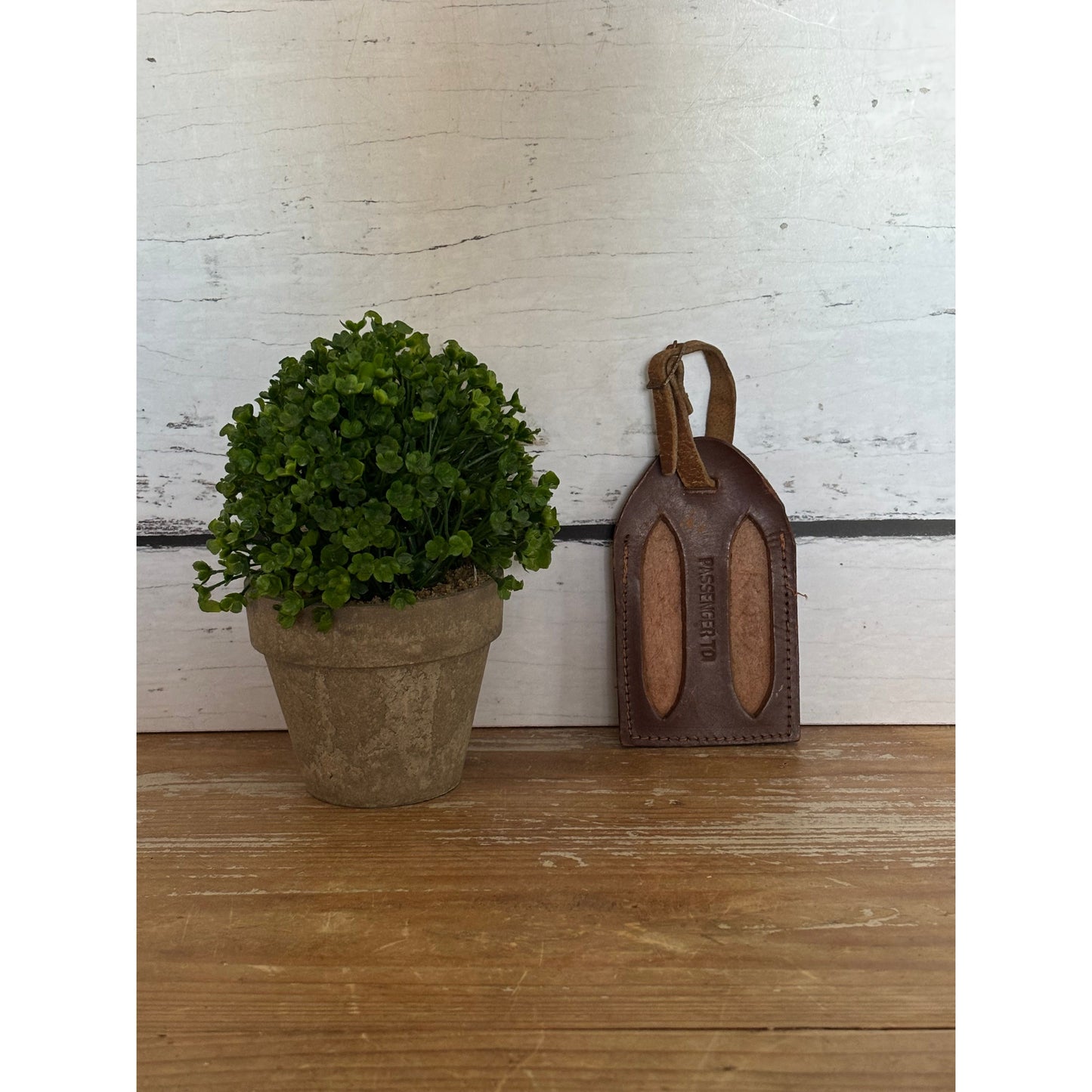 Vintage Leather Luggage Passenger Tag