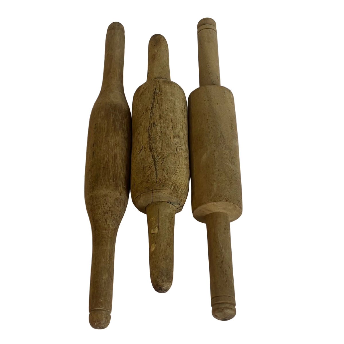 Set of 3 Vintage Chapati Rollers | Handmade Raw Hardwood India